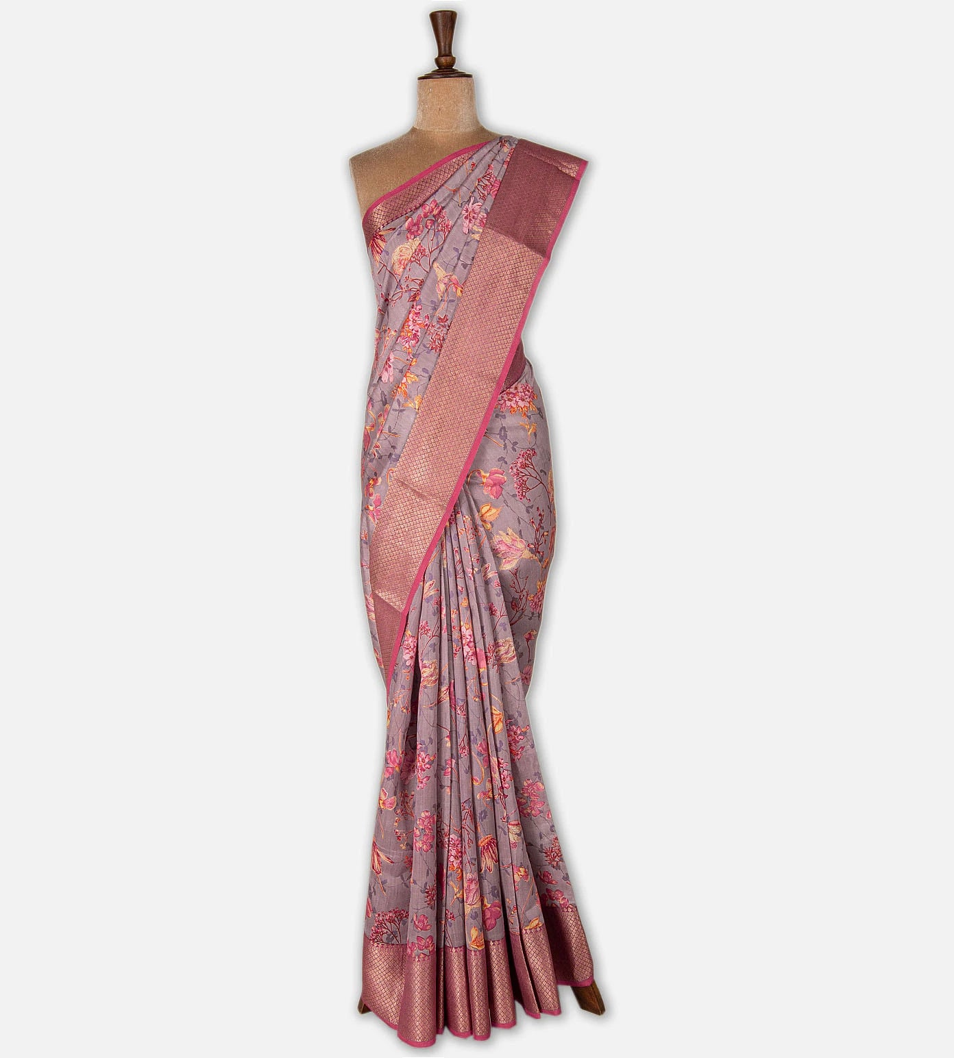 Lavender Chaniya Silk Saree