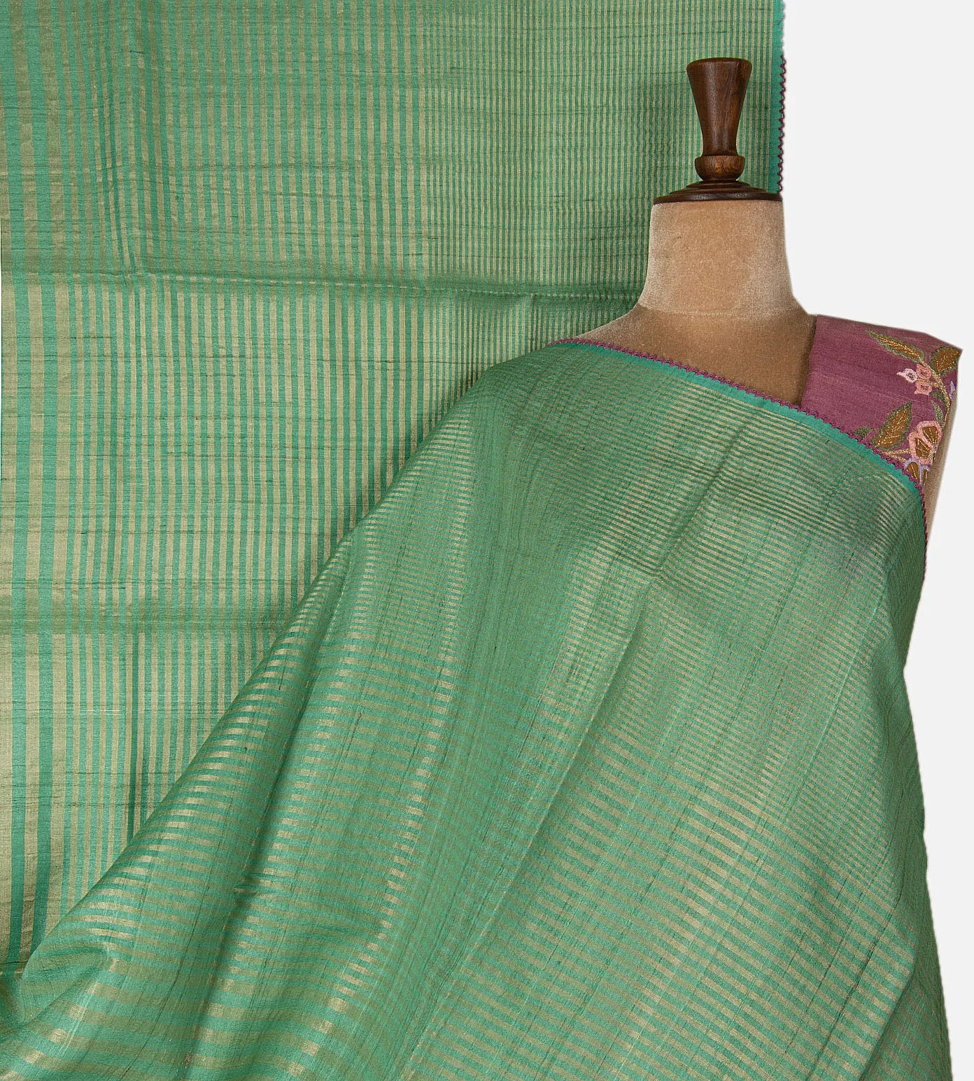 Blue Tussar Saree