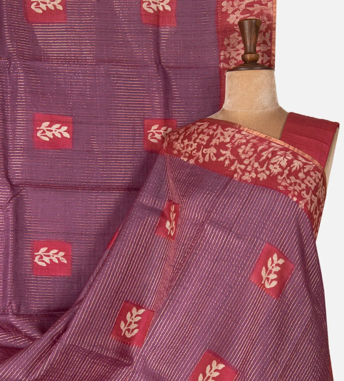 Onion Pink Tussar Saree