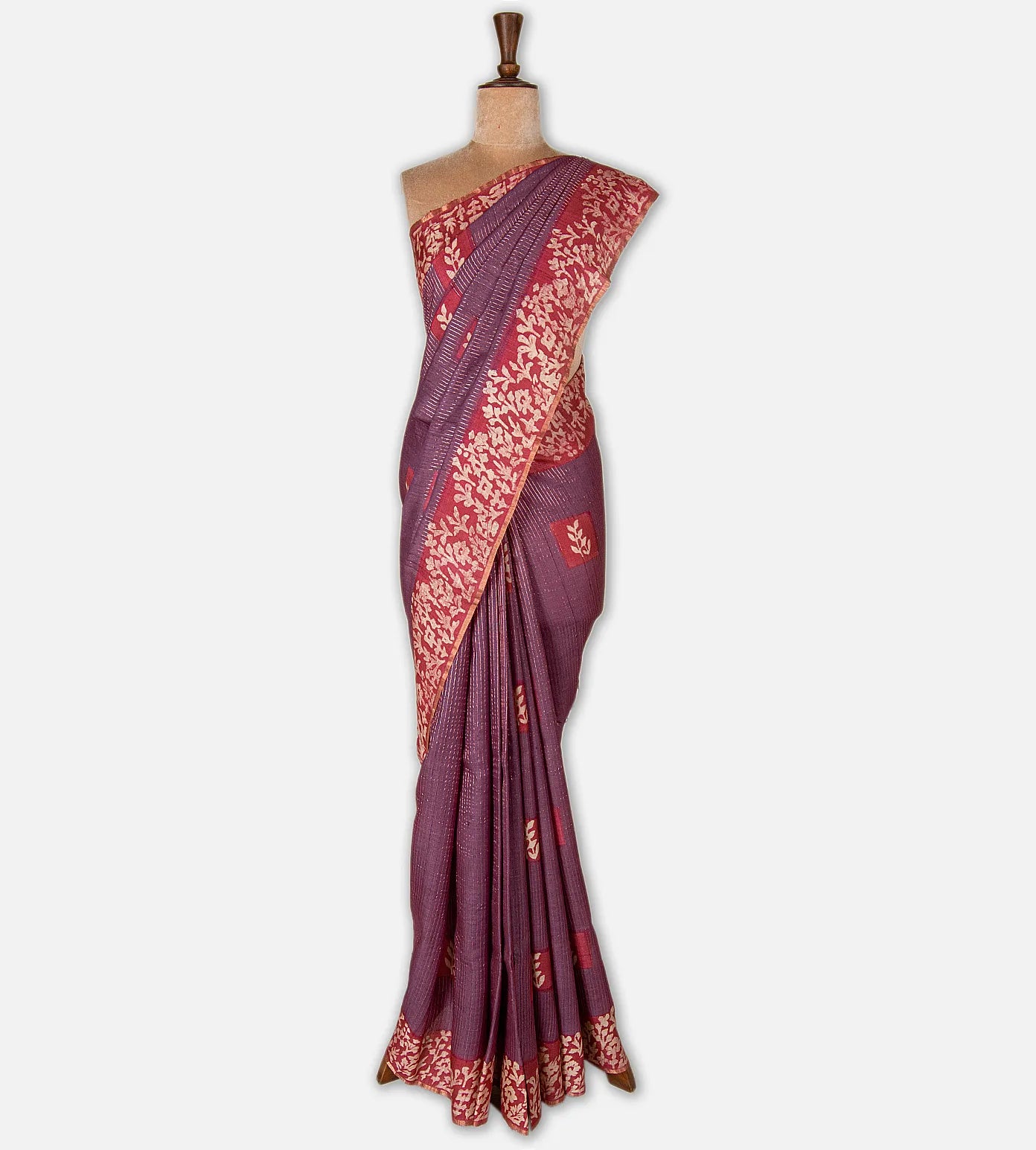 Onion Pink Tussar Saree