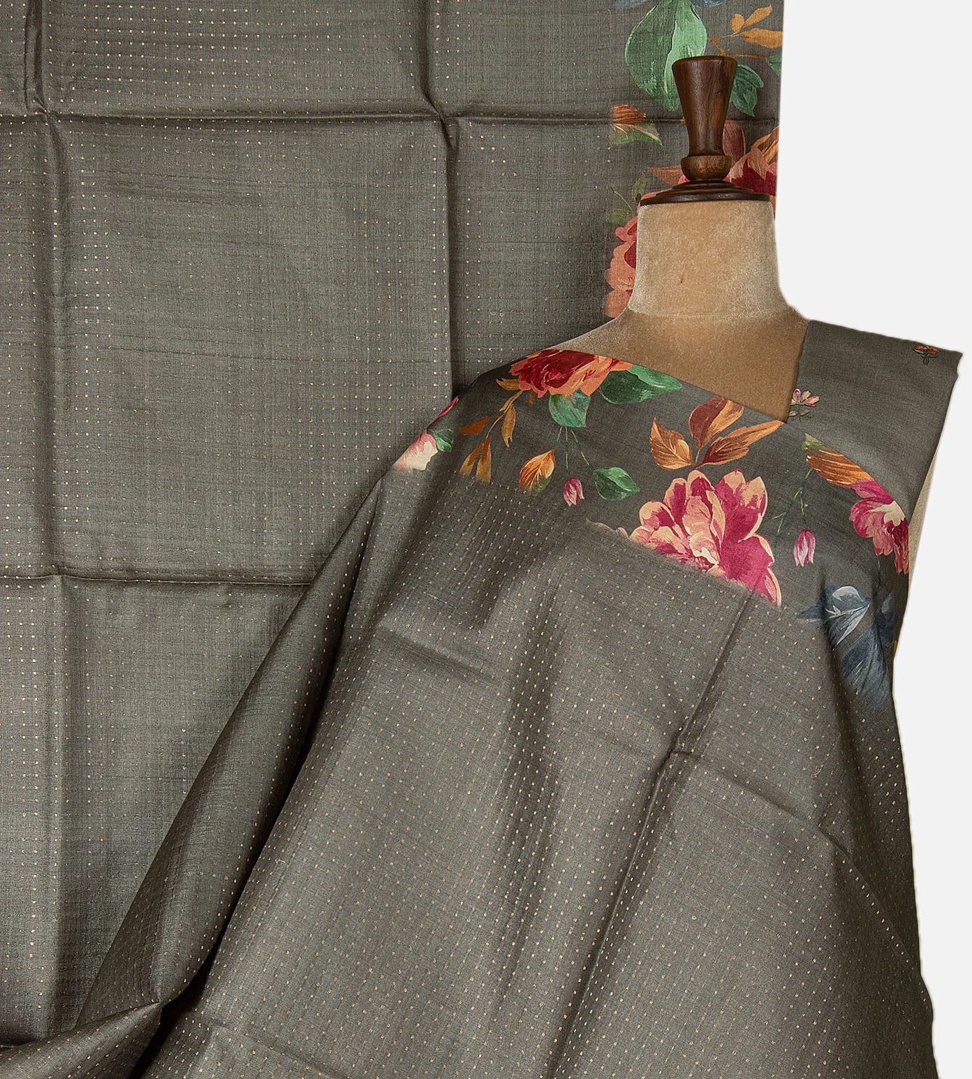 Grey Tussar Saree