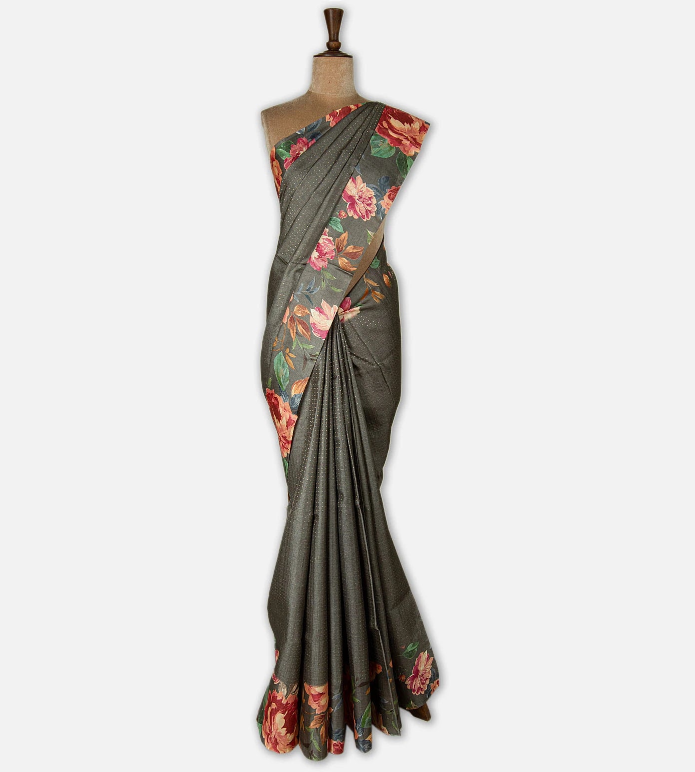 Grey Tussar Saree