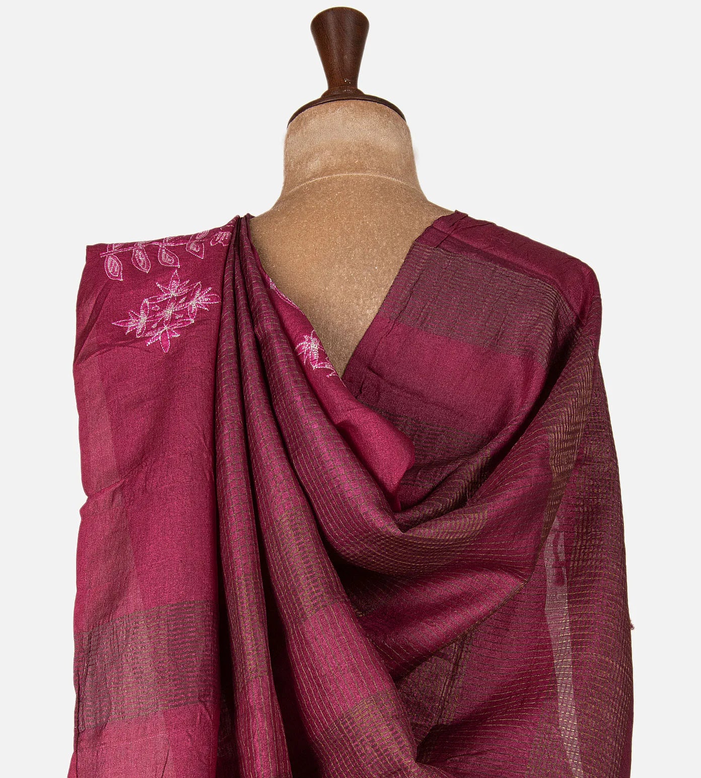 Pink Shibori Tussar Saree