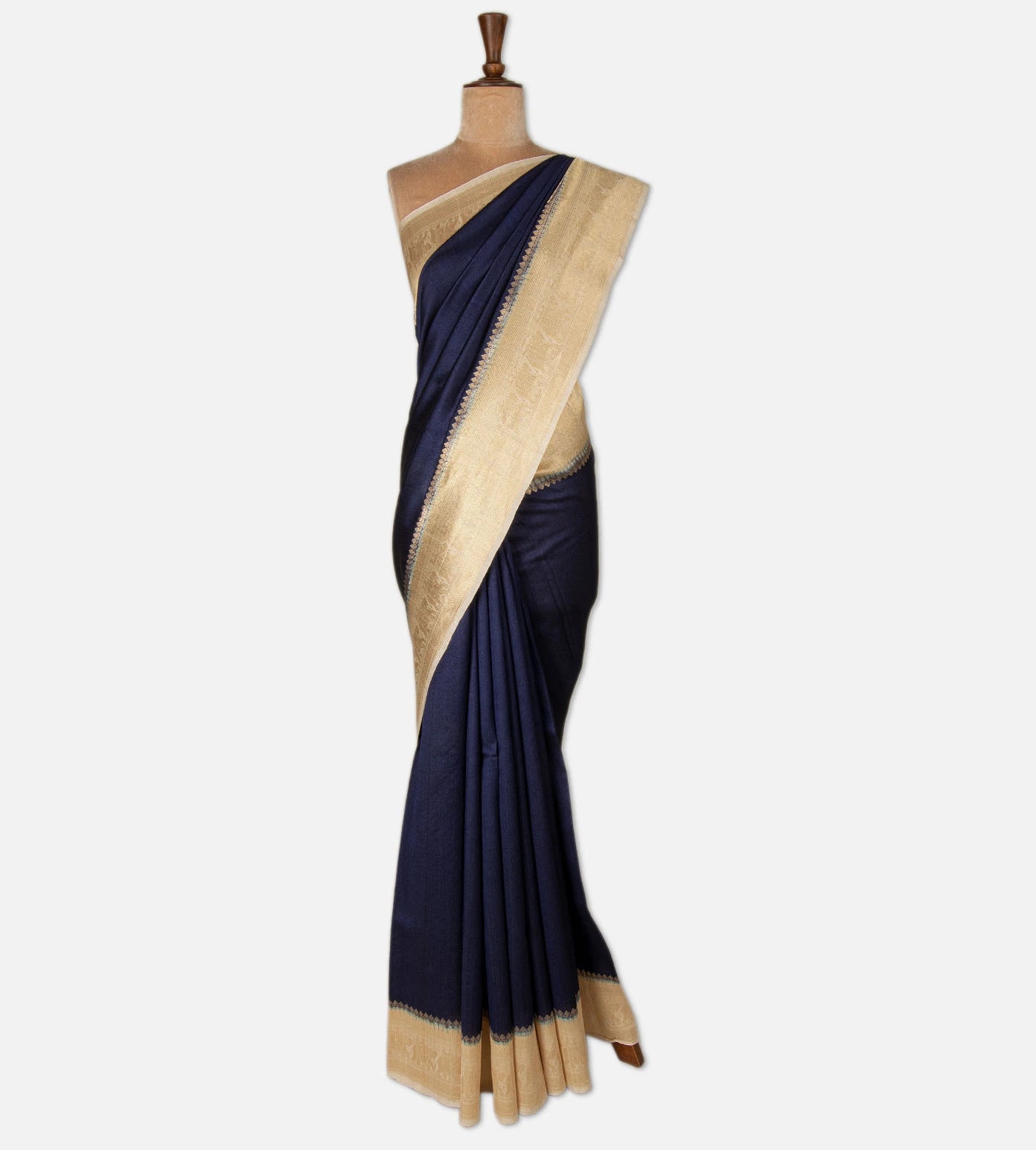 Blue Tussar Saree