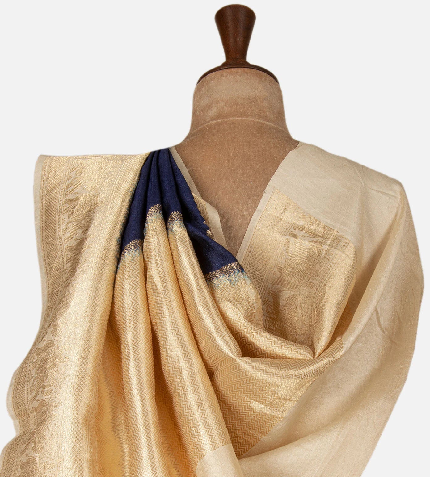 Blue Tussar Saree