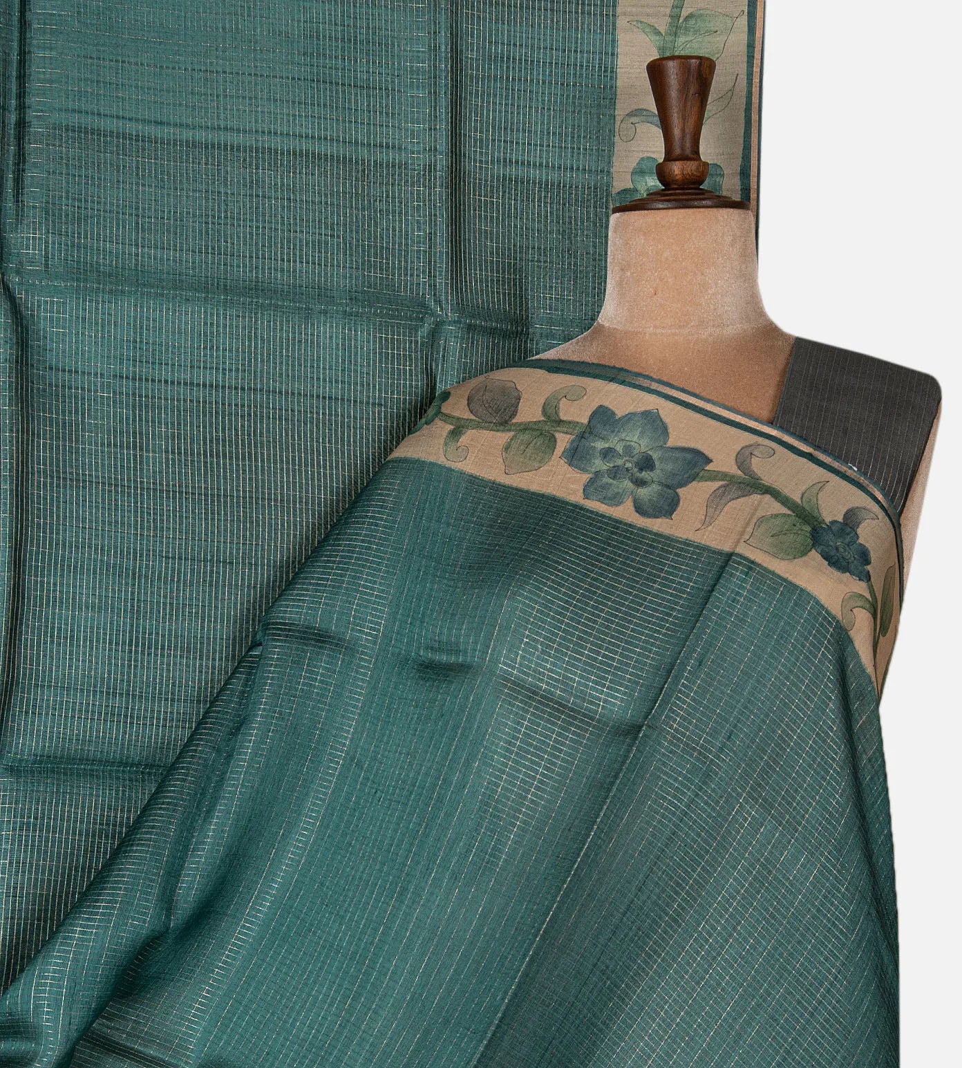 Blue Tussar Saree