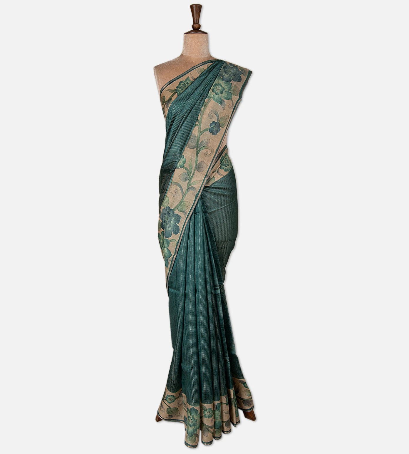 Blue Tussar Saree