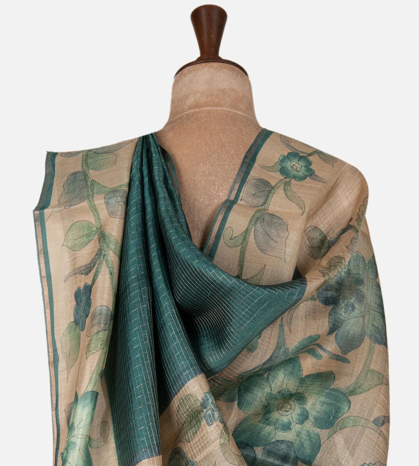 Blue Tussar Saree