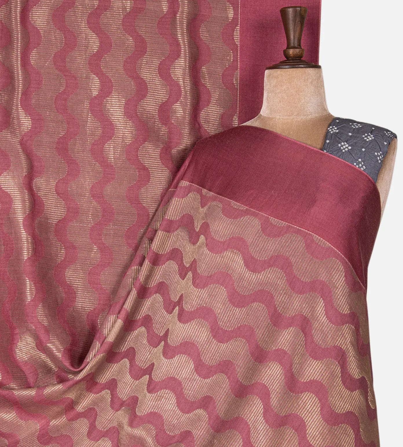Pink Banarasi Tussar Georgette Saree
