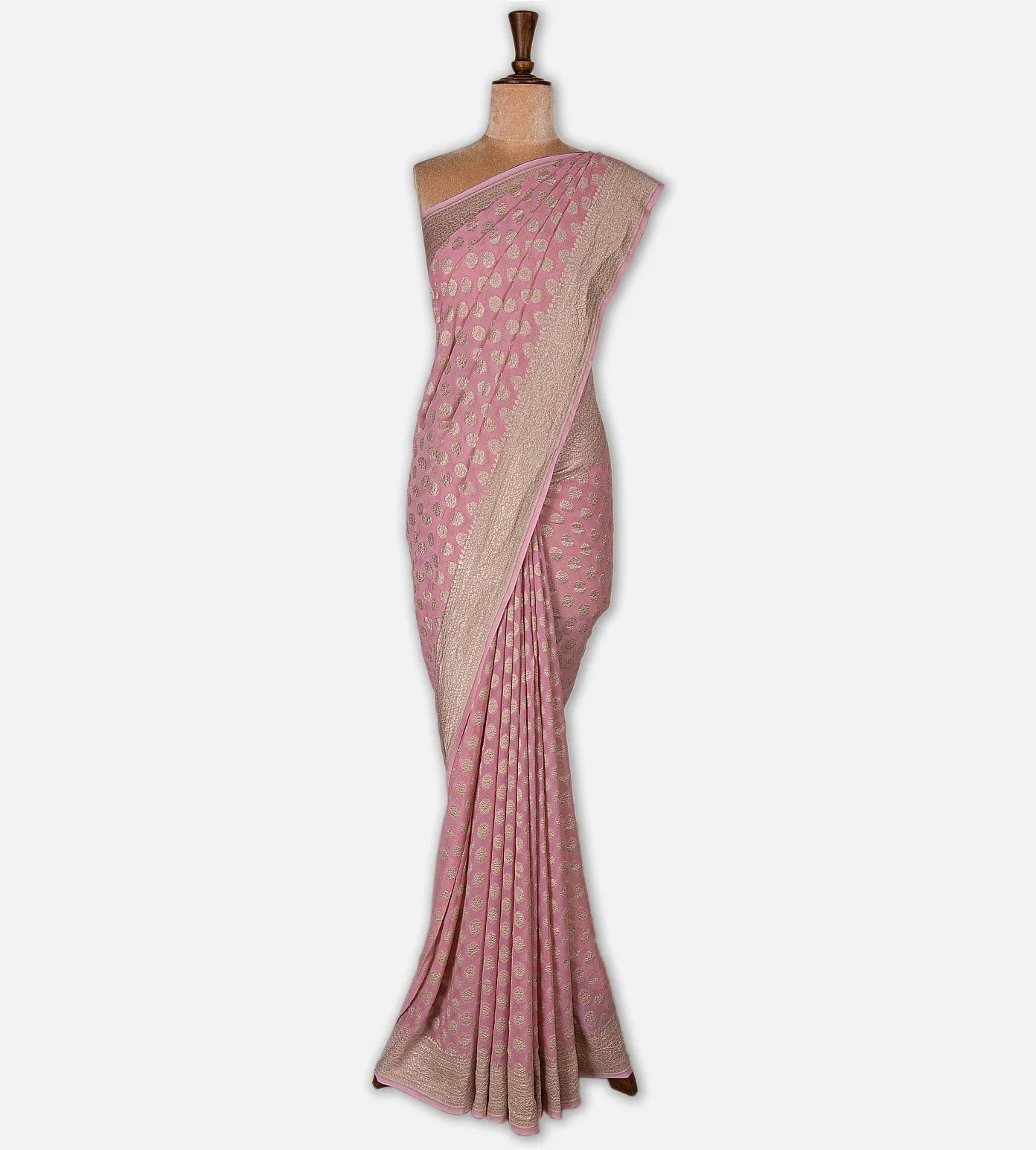 Pink Banarasi Georgette Saree