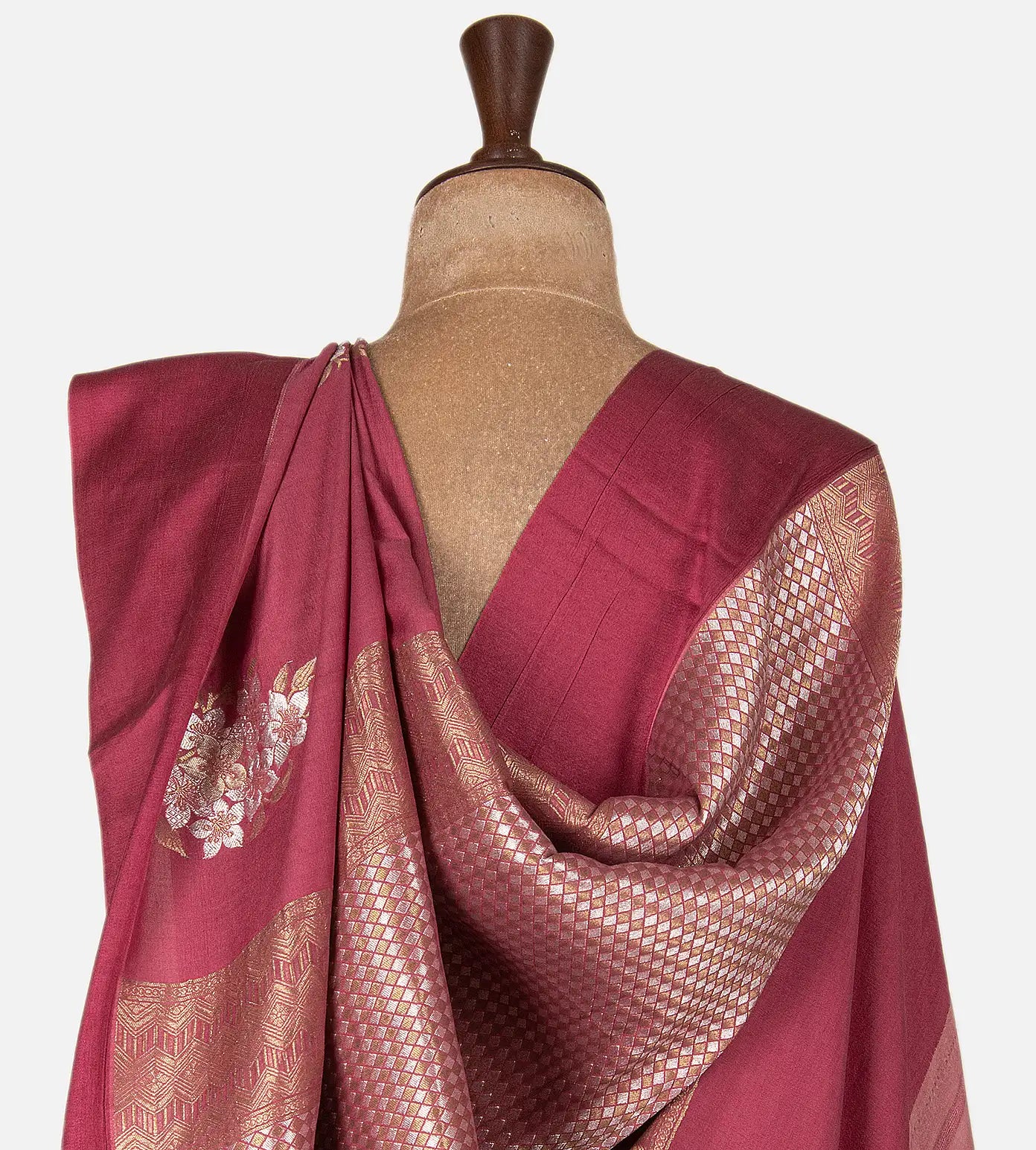 Pink Banarasi Tussar Georgette Saree