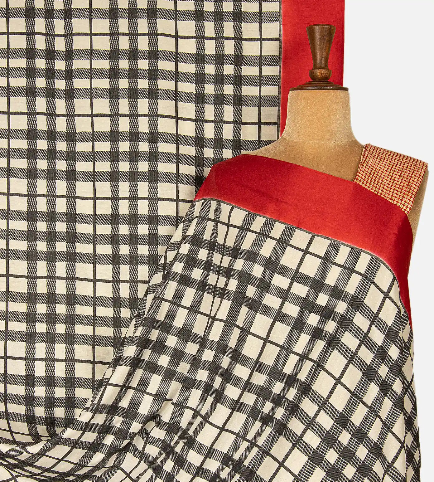 Off-White Banarasi Tussar Georgette Saree