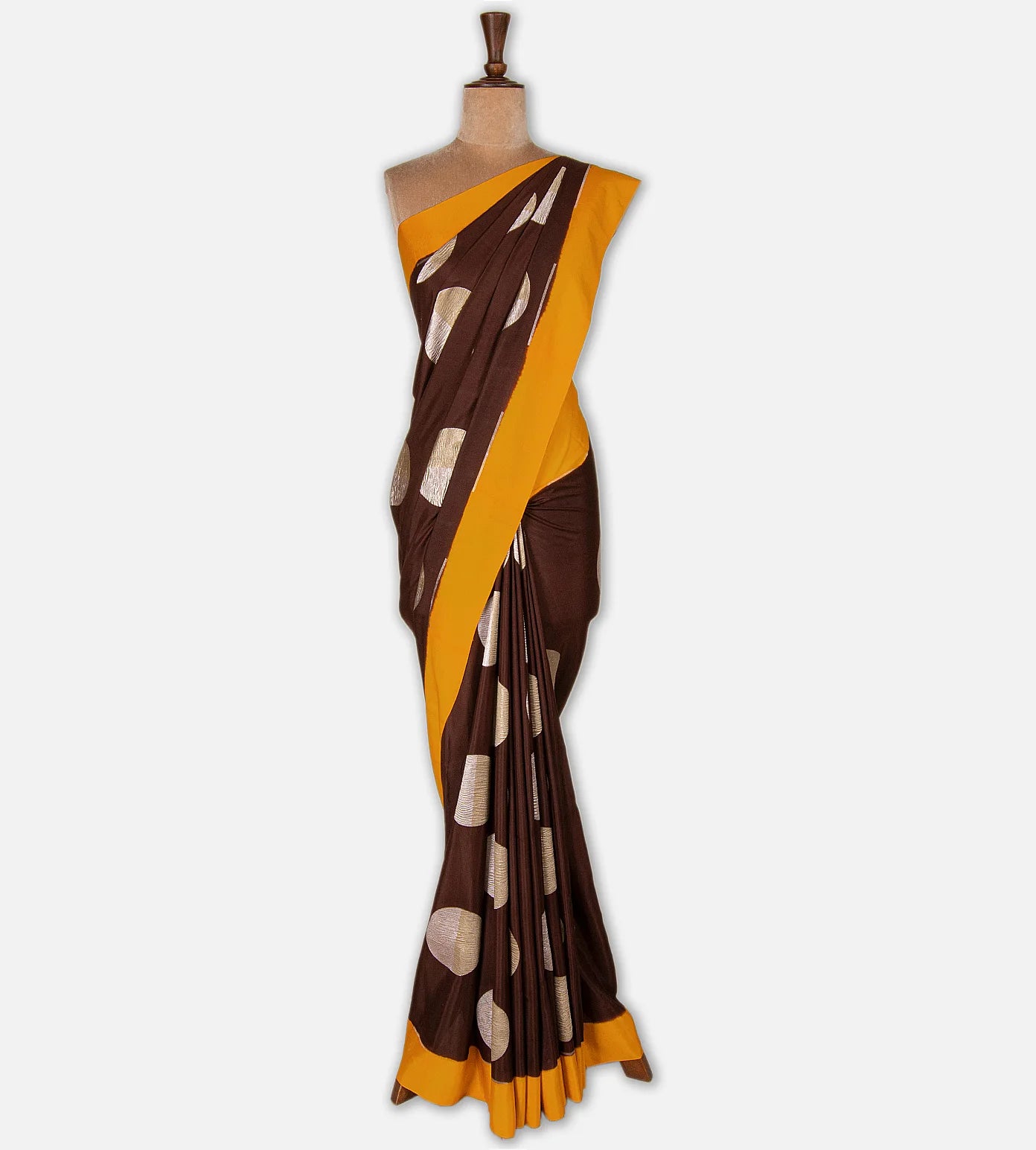 Deep Brown Banarasi Tussar Georgette Saree