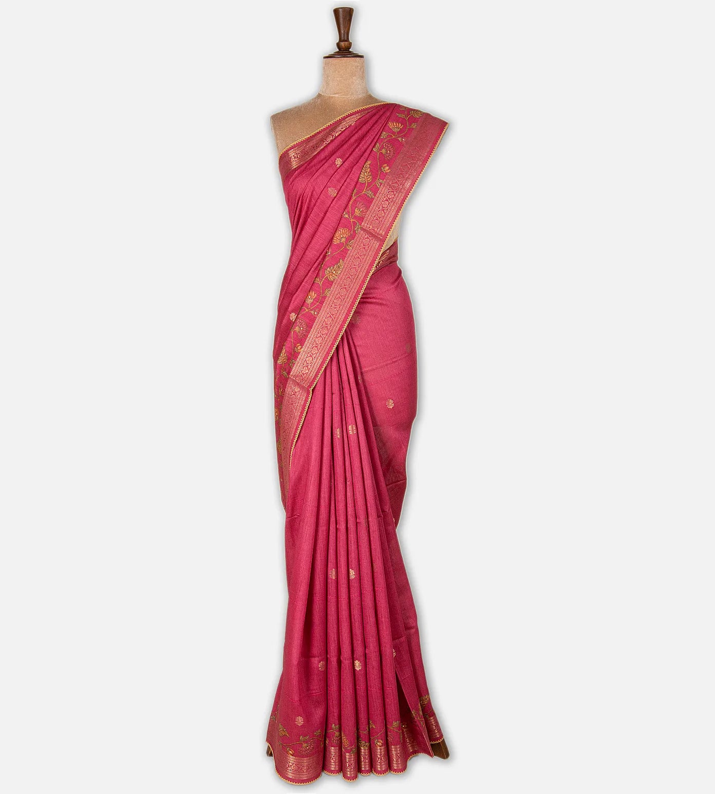 Pink Tussar Saree