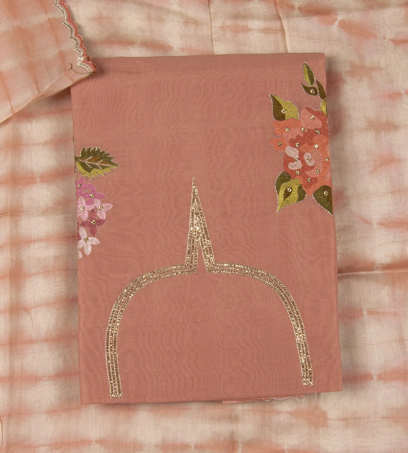 Peach Semi Tussar Salwar