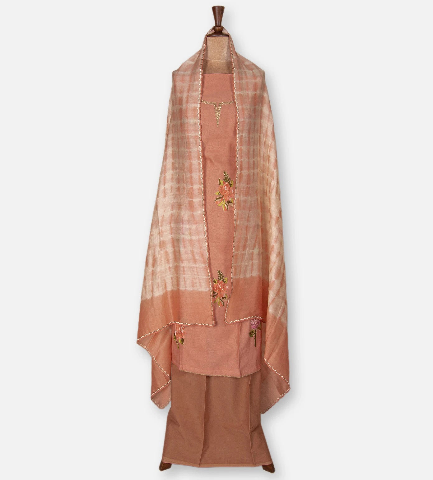 Peach Semi Tussar Salwar