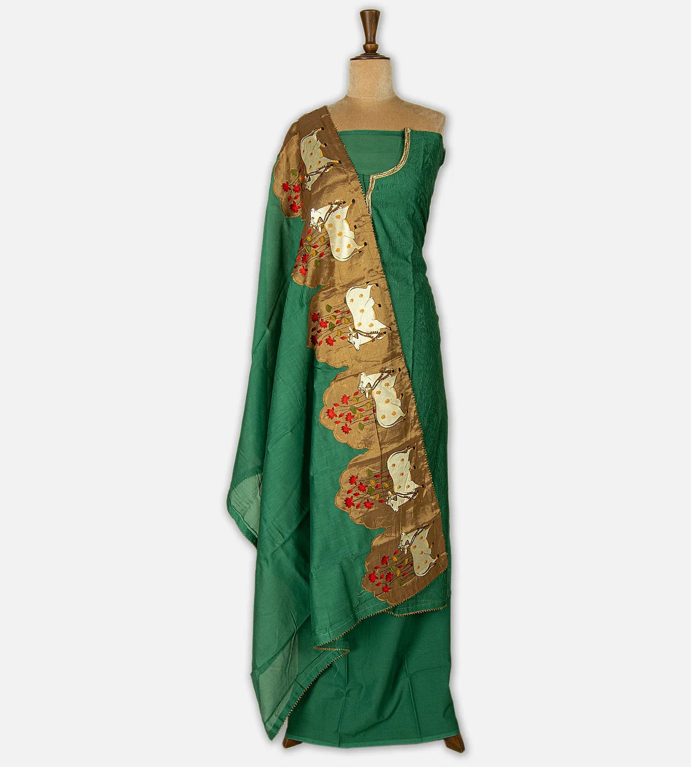 Green Mul Cotton Salwar