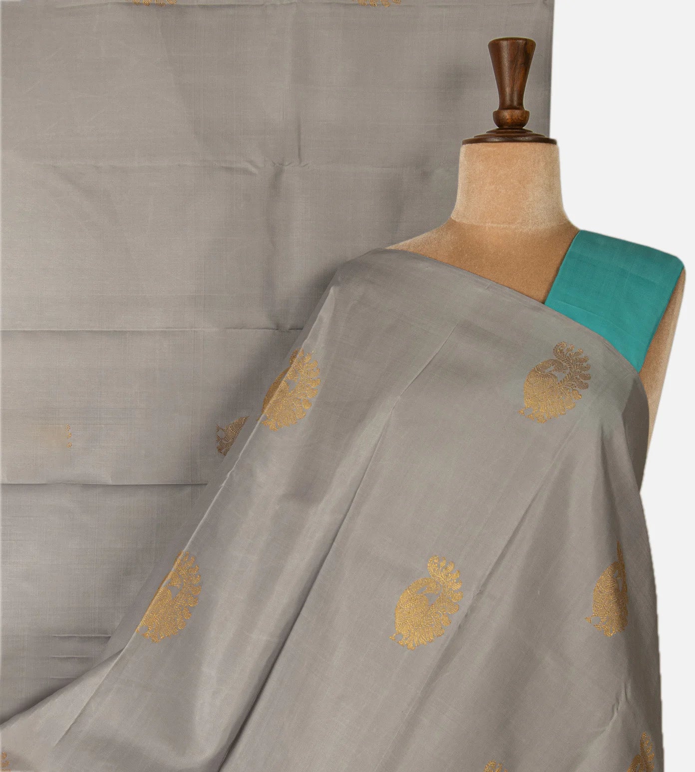 Grey Kanchipuram Silk Saree