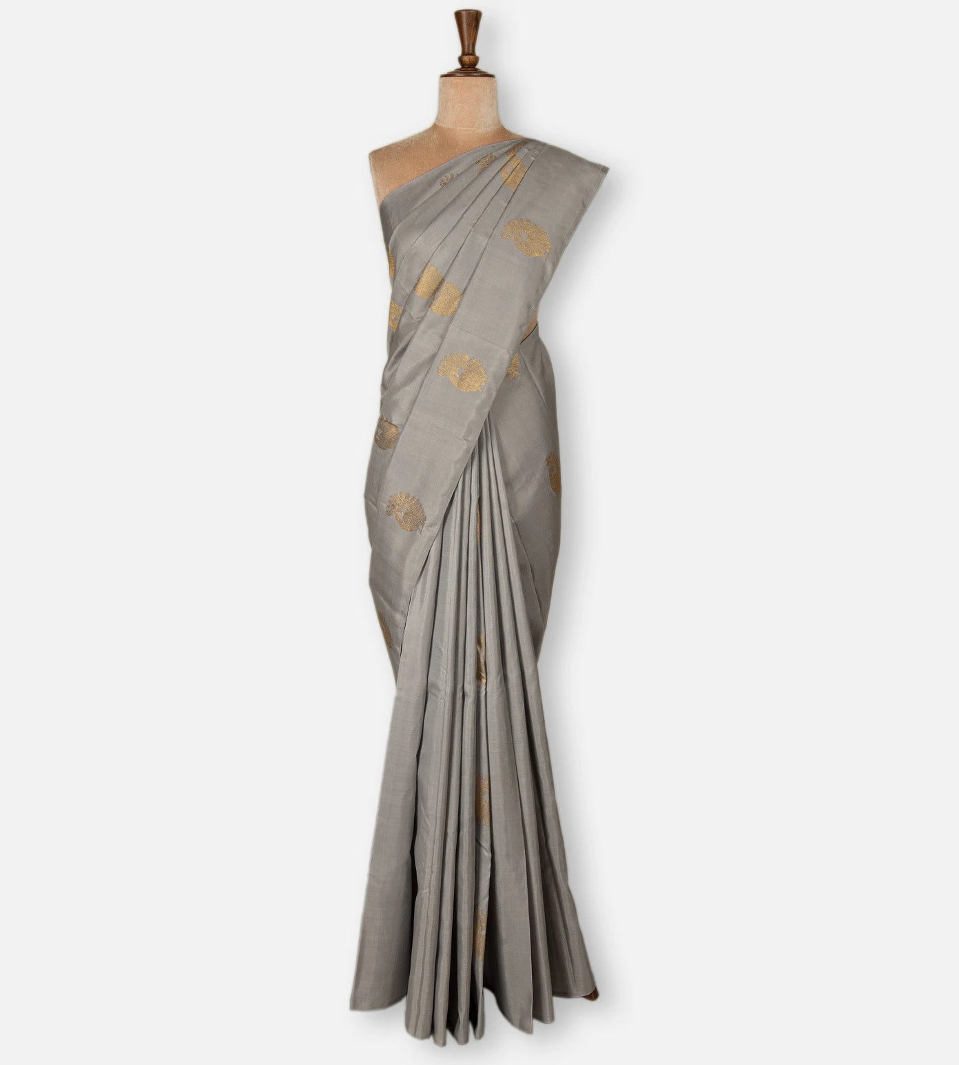 Grey Kanchipuram Silk Saree