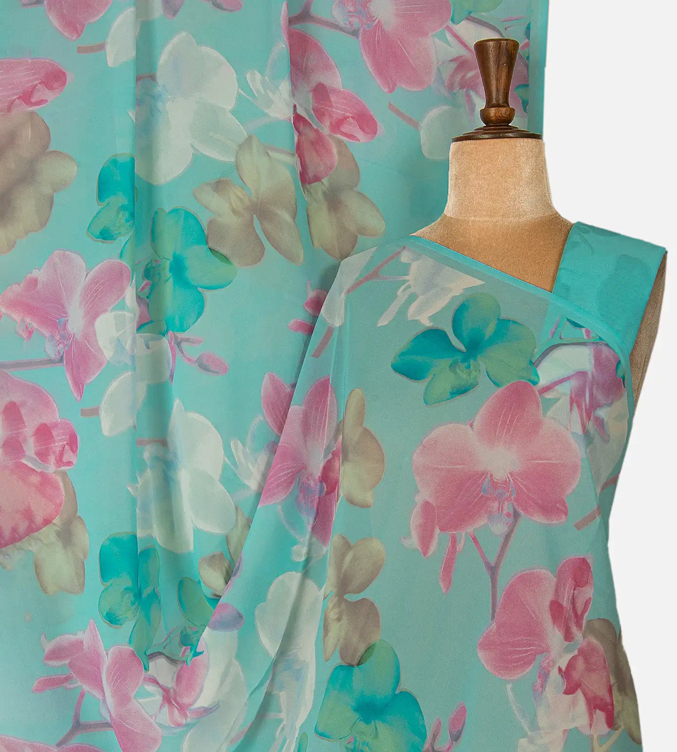 Blue Georgette Saree