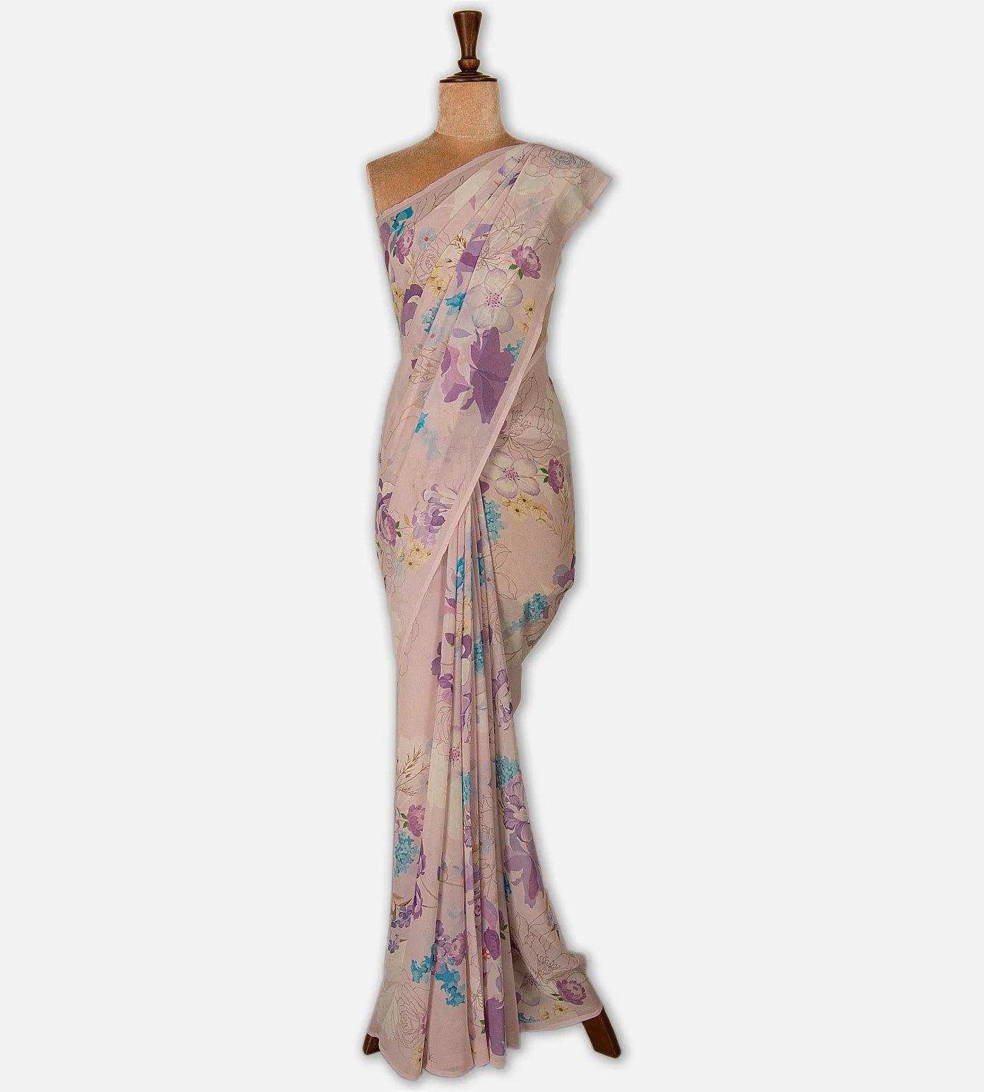 Pastel Pink Georgette Saree