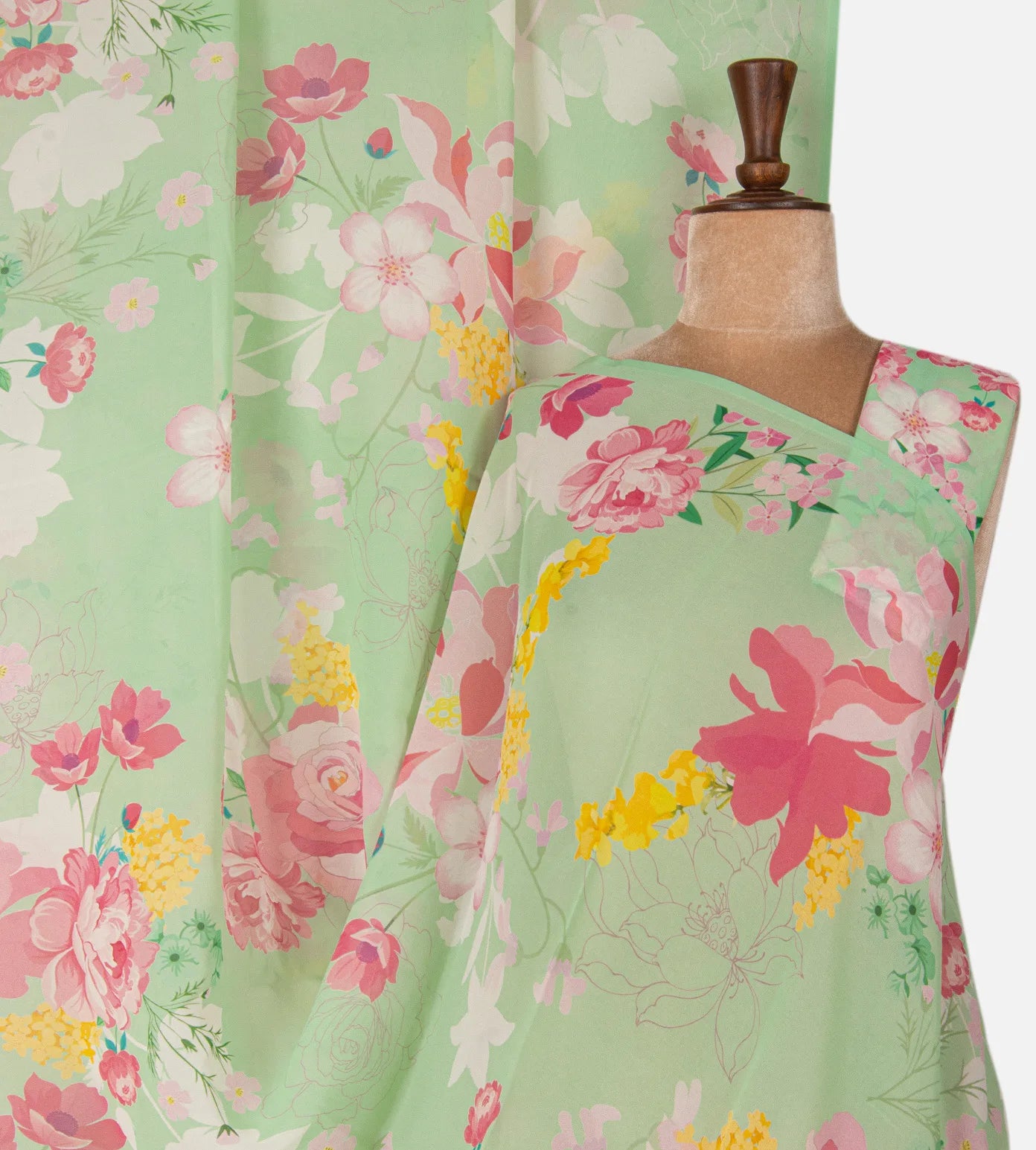 Pastel Green Georgette Saree