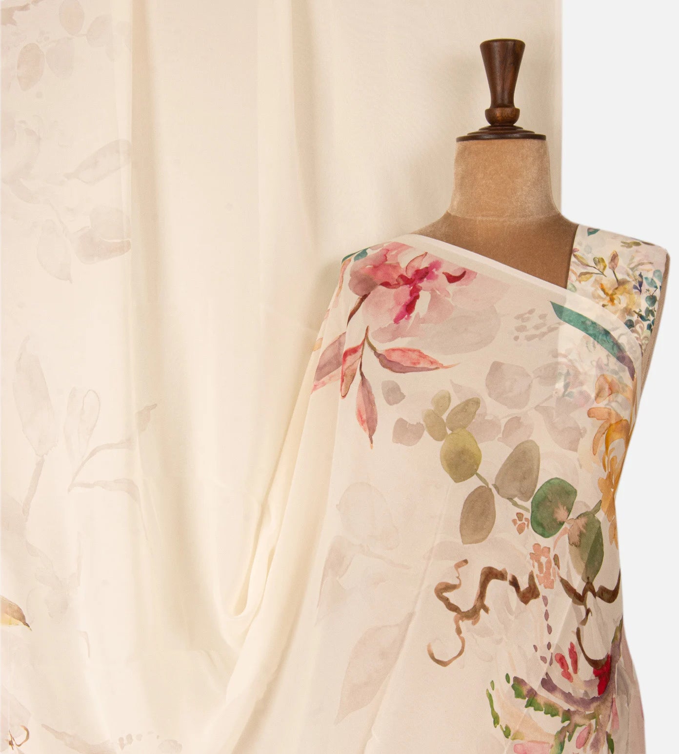Light Beige Georgette Saree