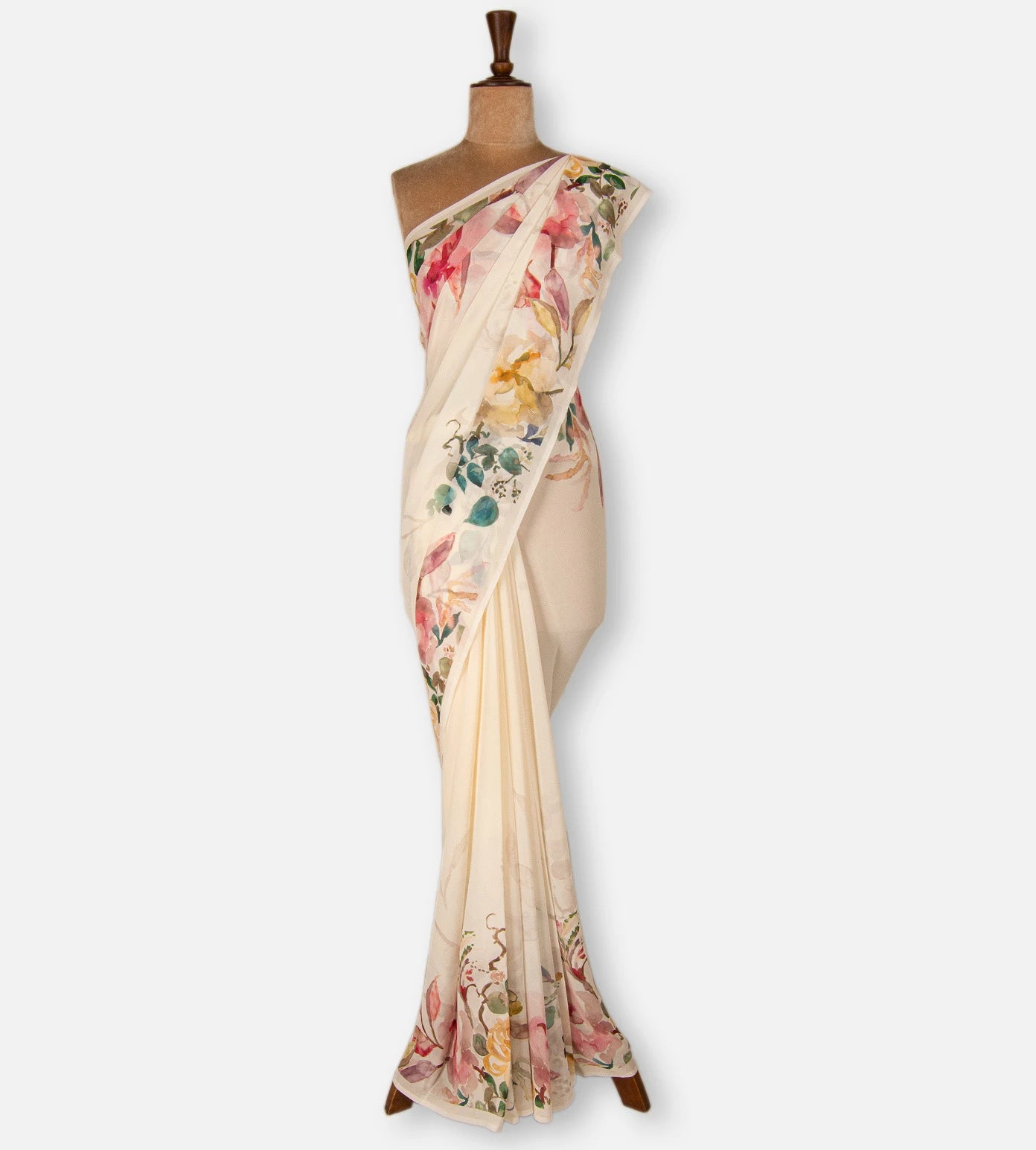 Light Beige Georgette Saree