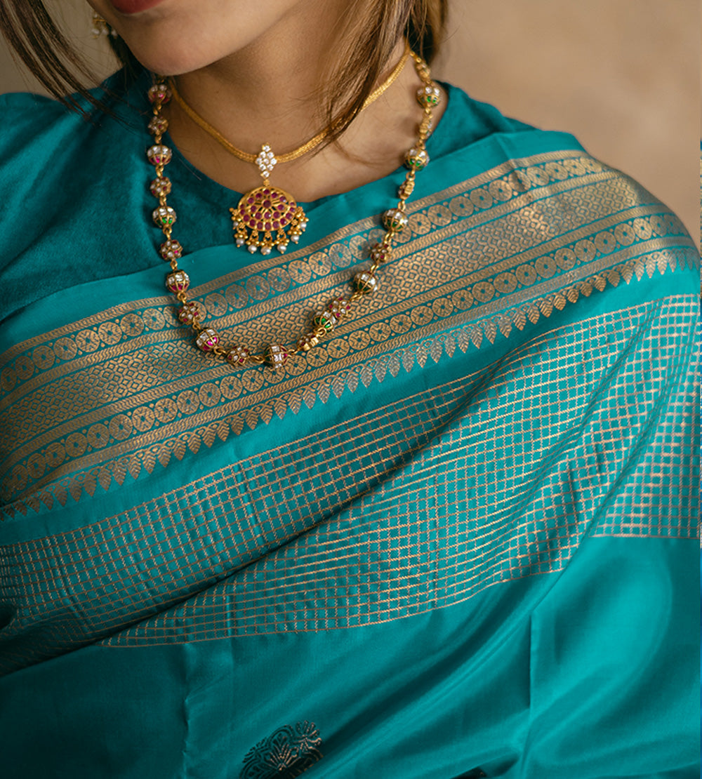 Blue Kanchipuram Silk Saree