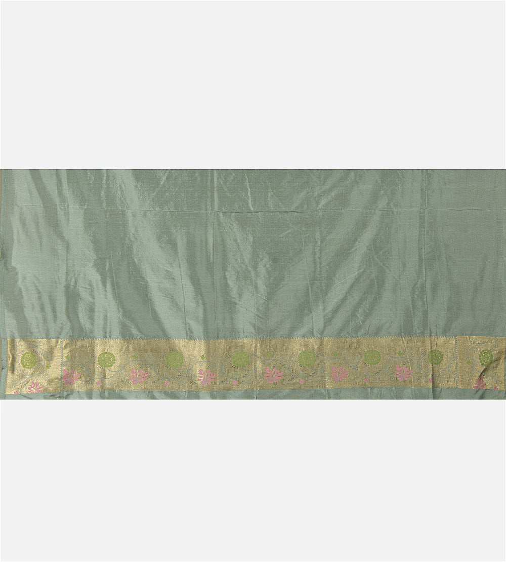 Powder Blue Banarasi Silk Saree