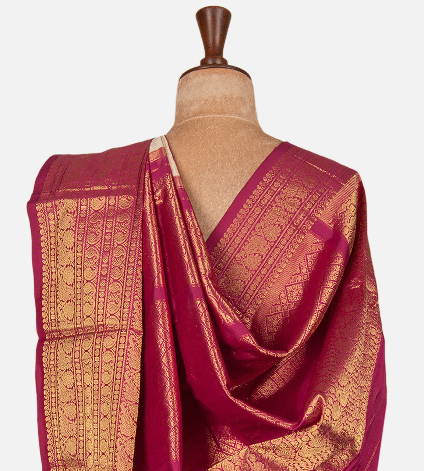 Light Beige Ikkat Kanchipuram Silk Saree