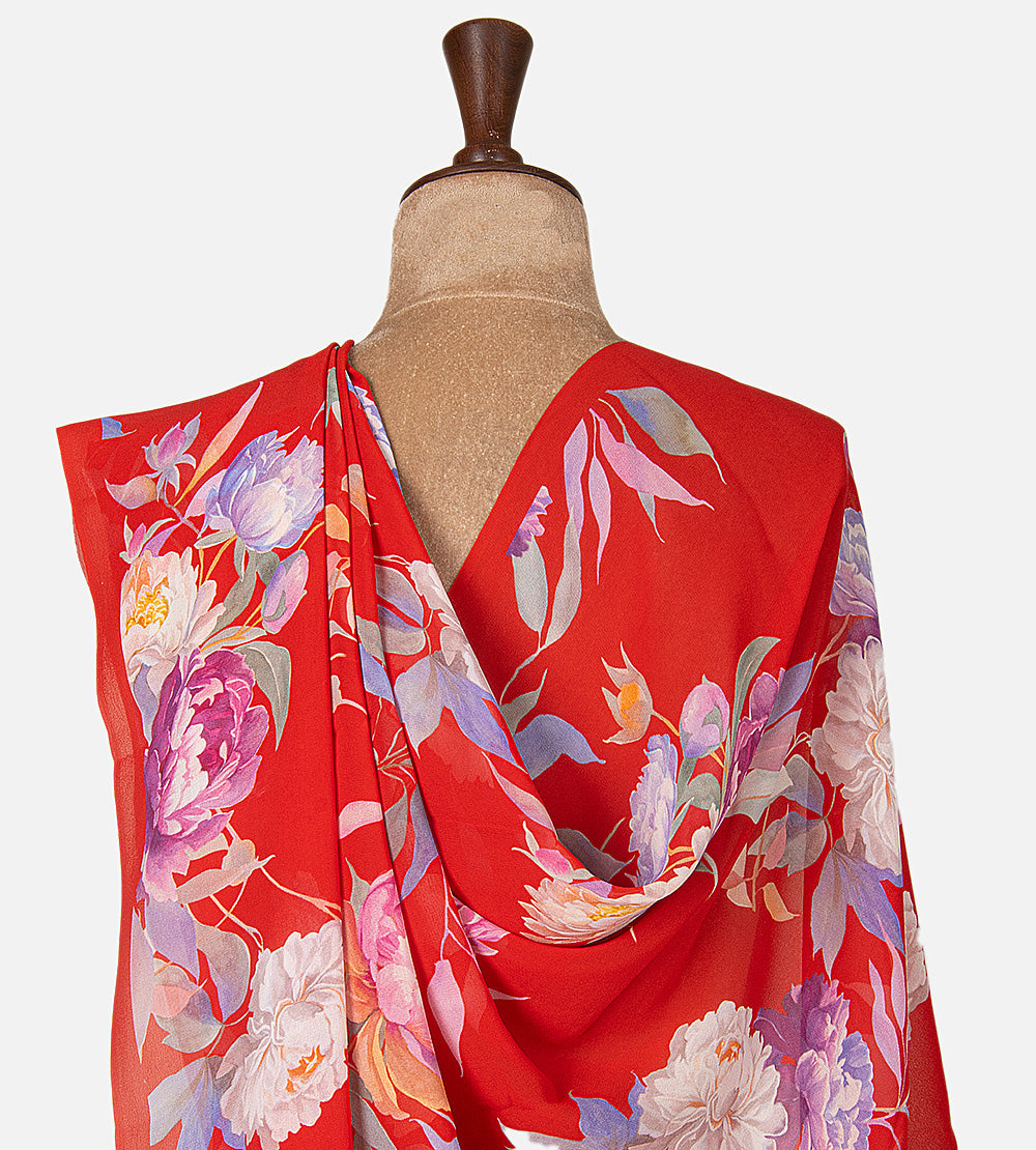 Red Georgette Saree