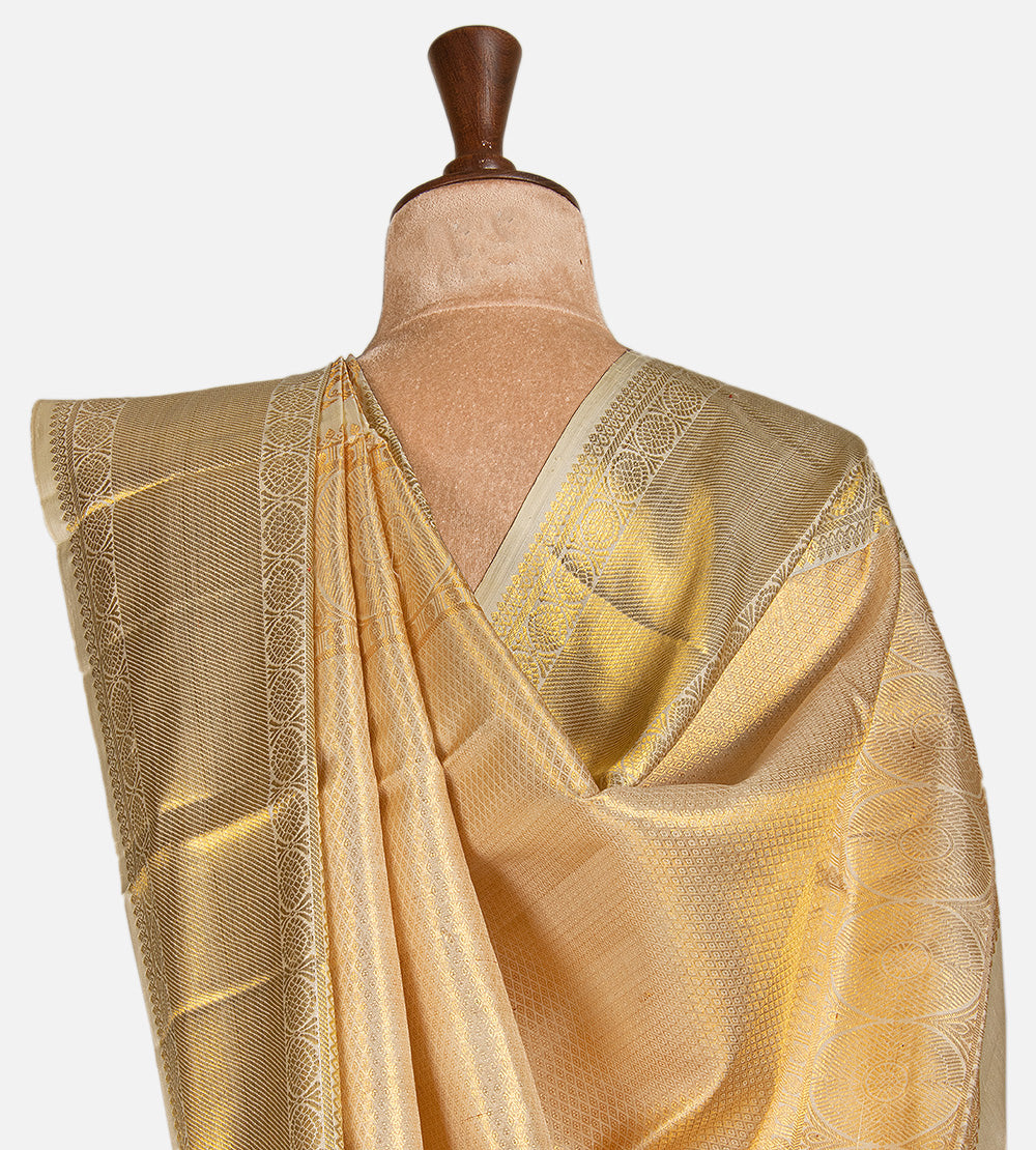 Light Beige Kanchipuram Silk Saree
