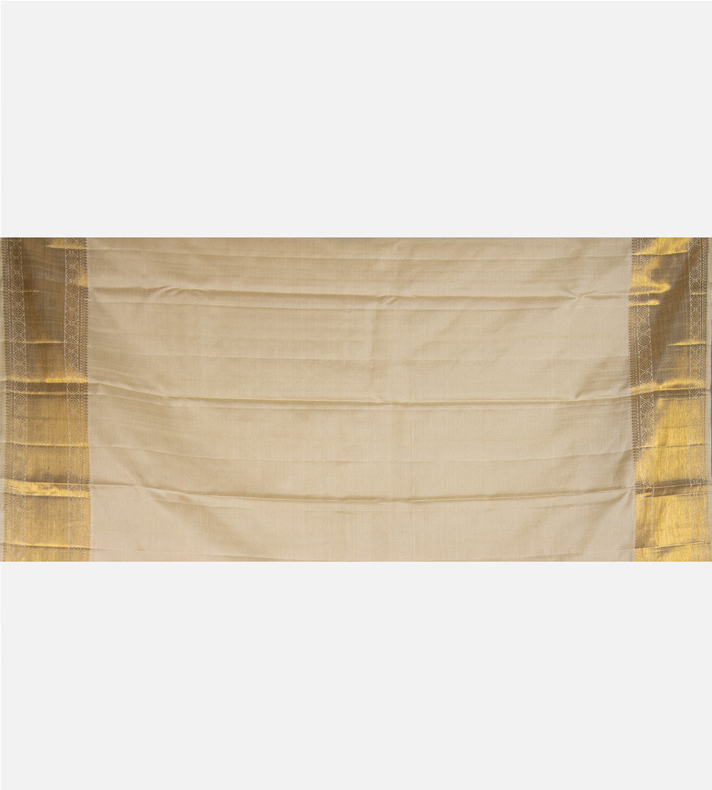 Light Beige Kanchipuram Silk Saree