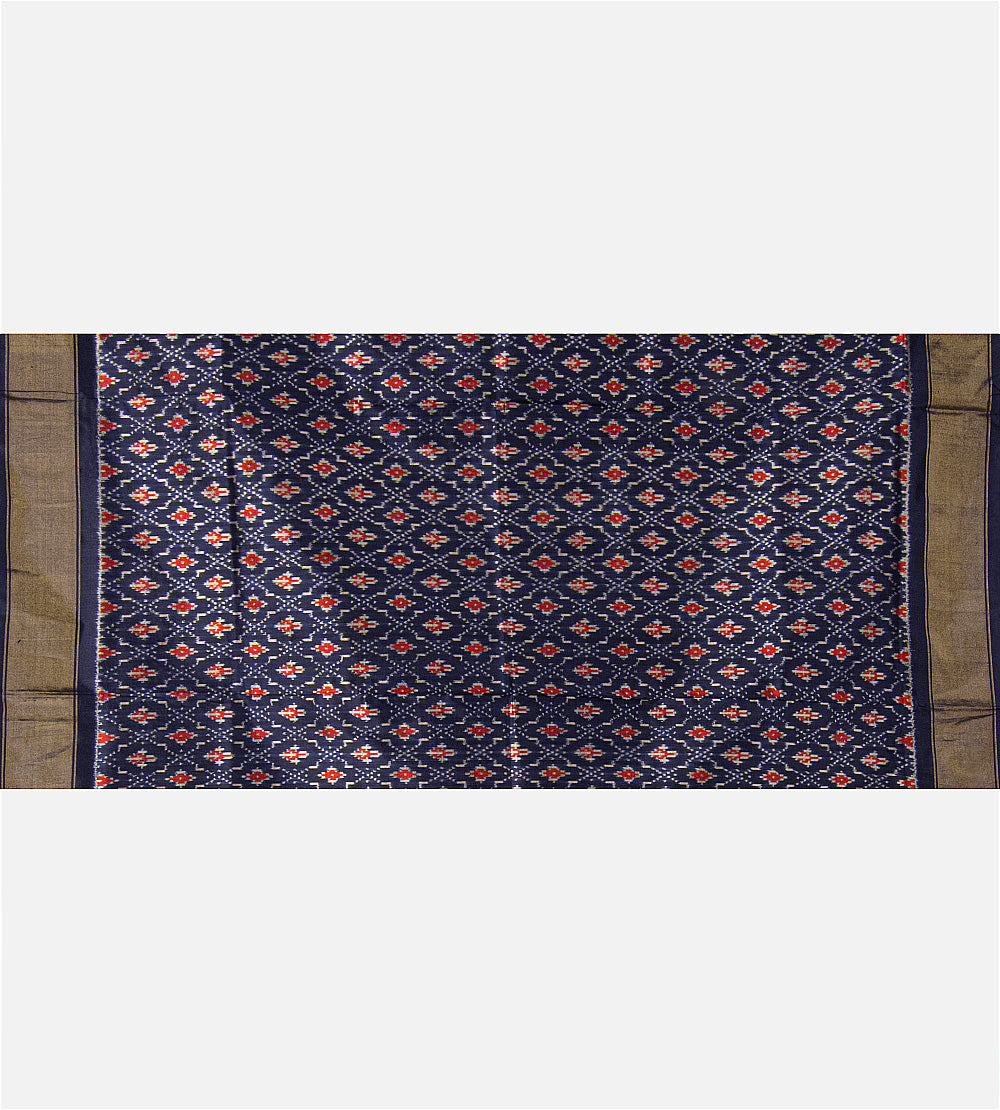 Blue Ikkat Silk Saree
