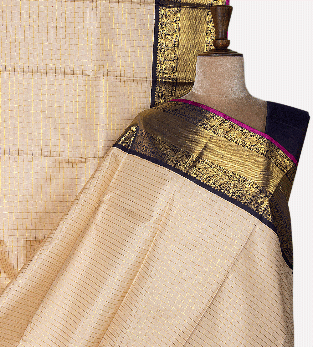 Deep Beige Kanchipuram Silk Saree