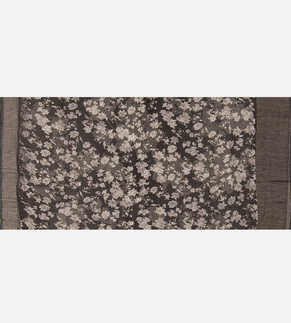 Black Linen Saree