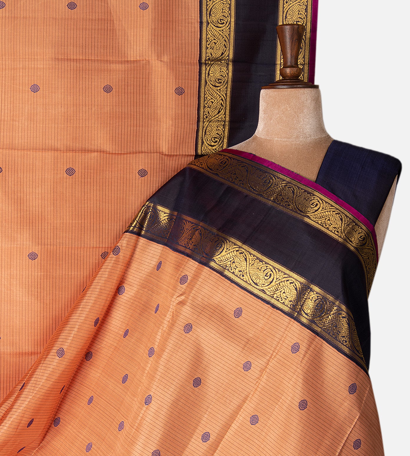 Peach Kanchipuram Silk Saree