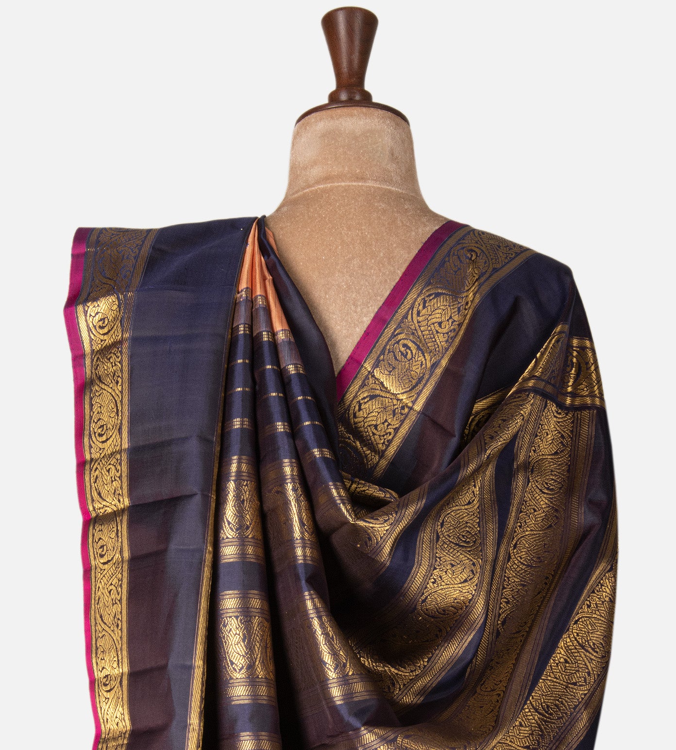 Peach Kanchipuram Silk Saree