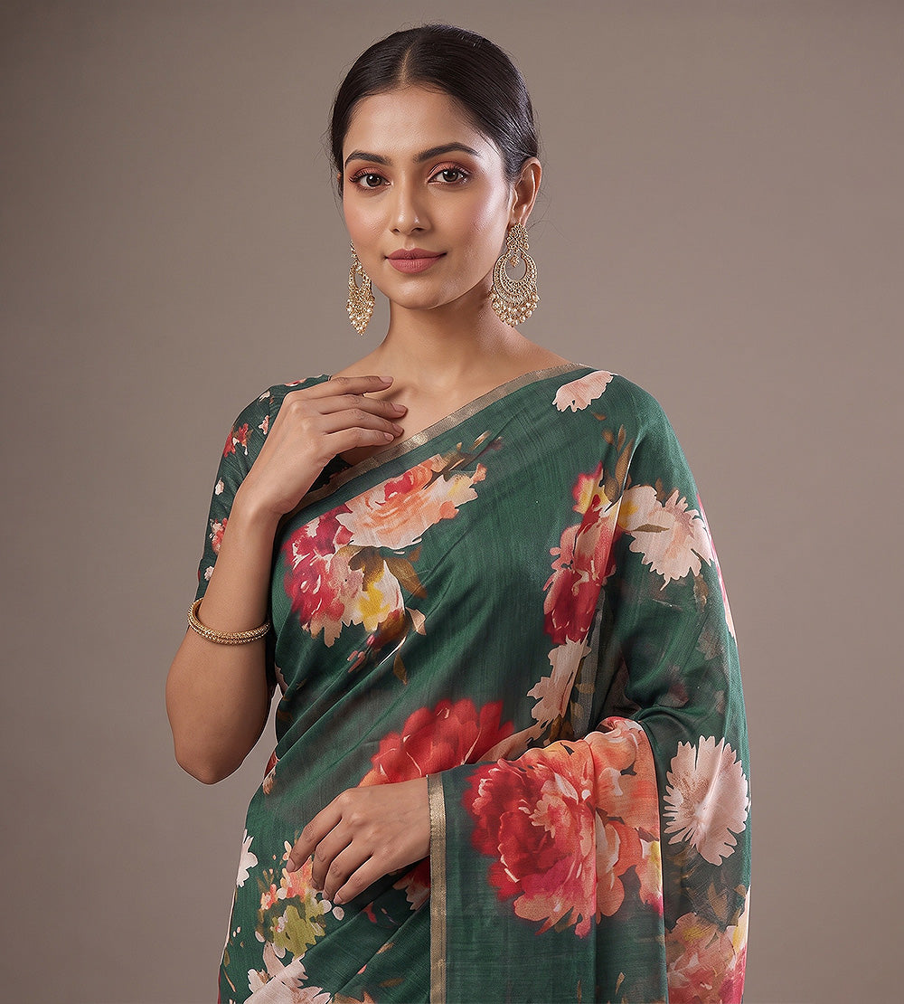 Green Moonga Tussar Saree