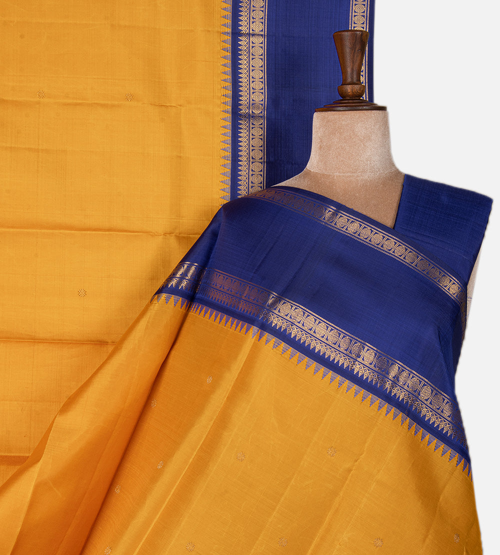 Yellow Kanchipuram Silk Saree