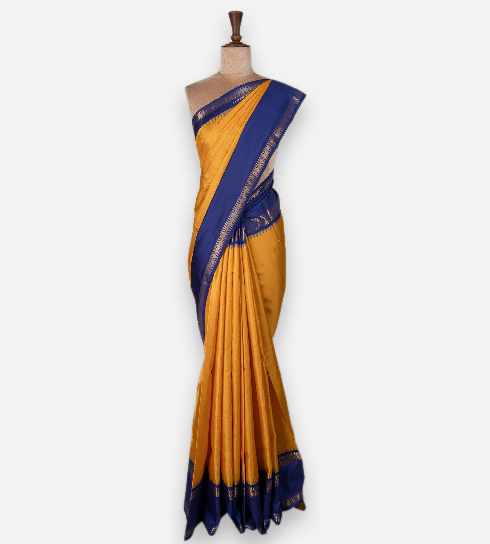 Yellow Kanchipuram Silk Saree