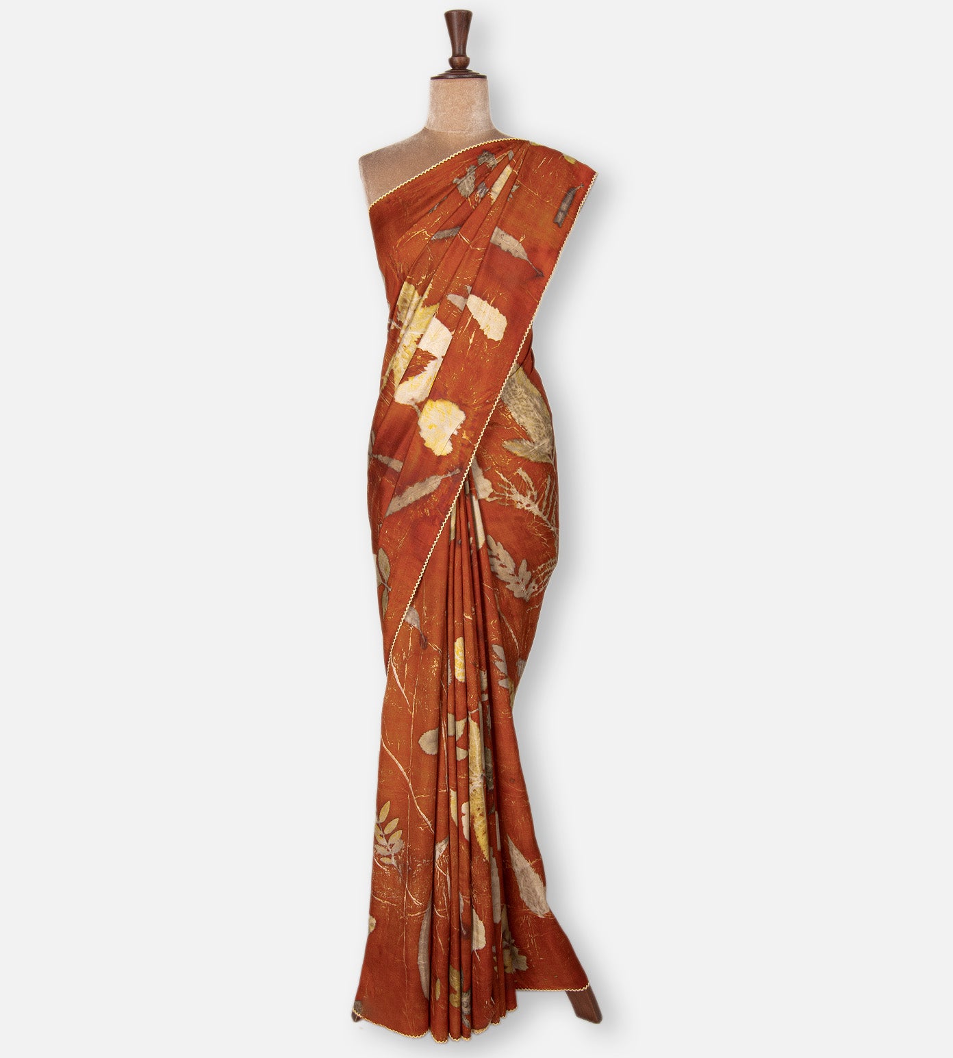 Orange Mulberry Silk Saree
