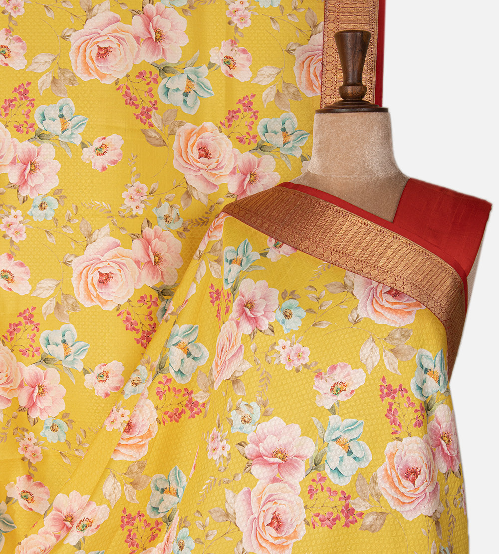 Yellow Soft Silk Saree