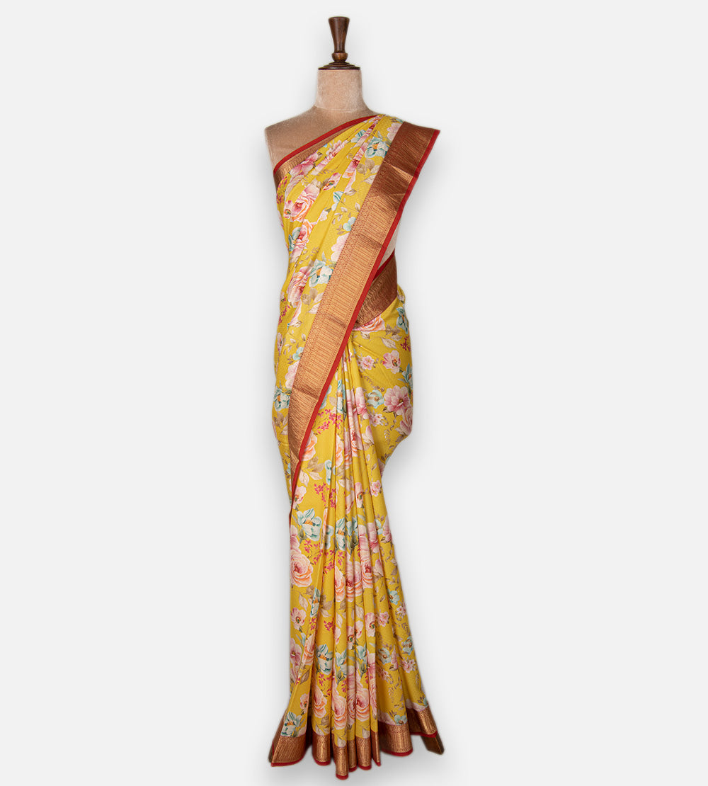 Yellow Soft Silk Saree