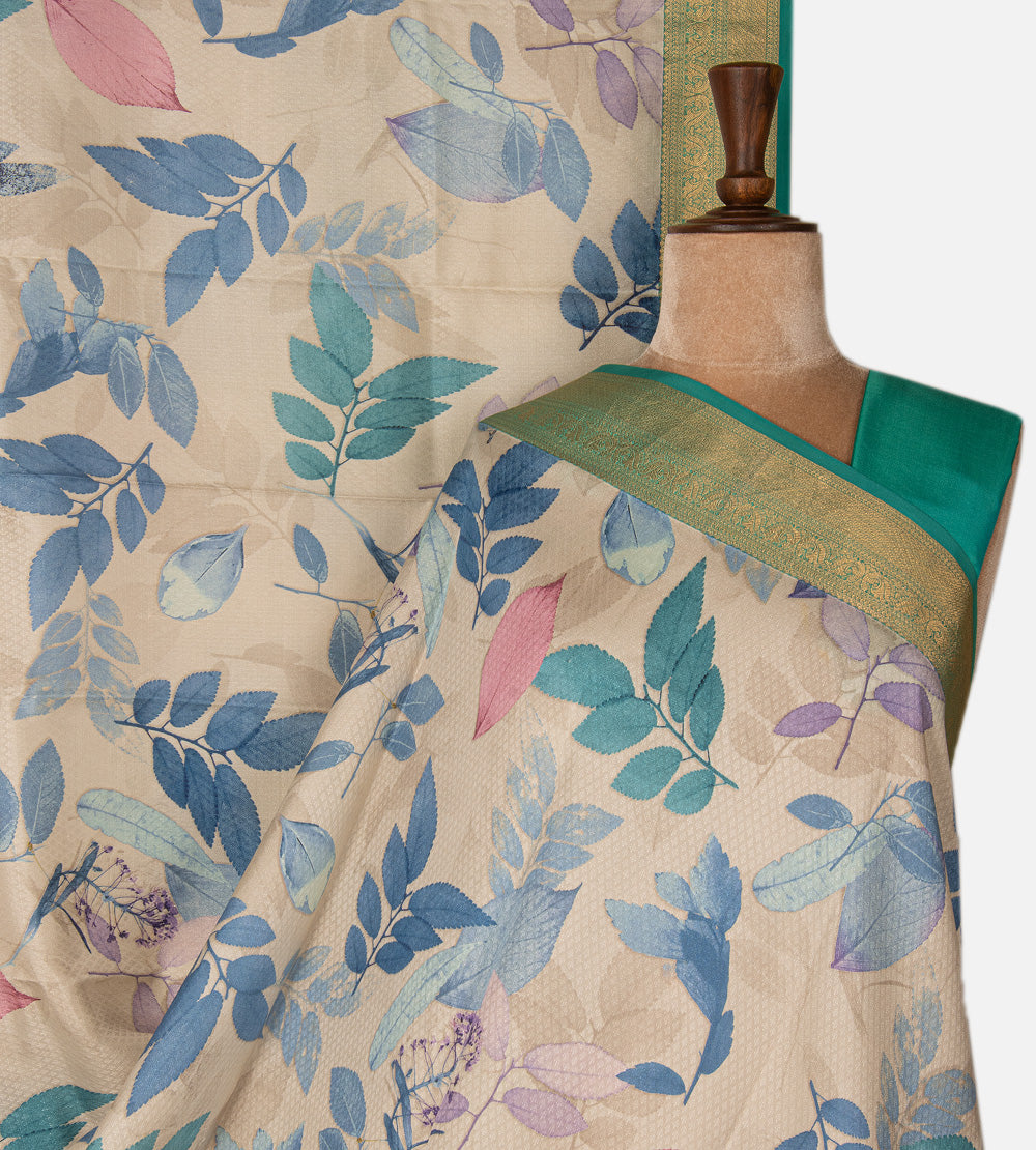 Off-White Soft Silk Saree