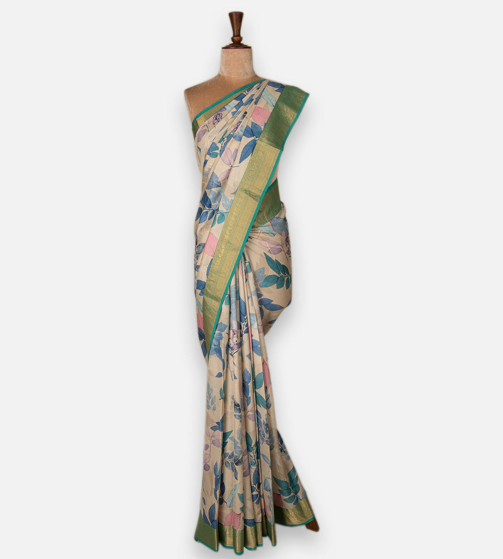 Off-White Soft Silk Saree