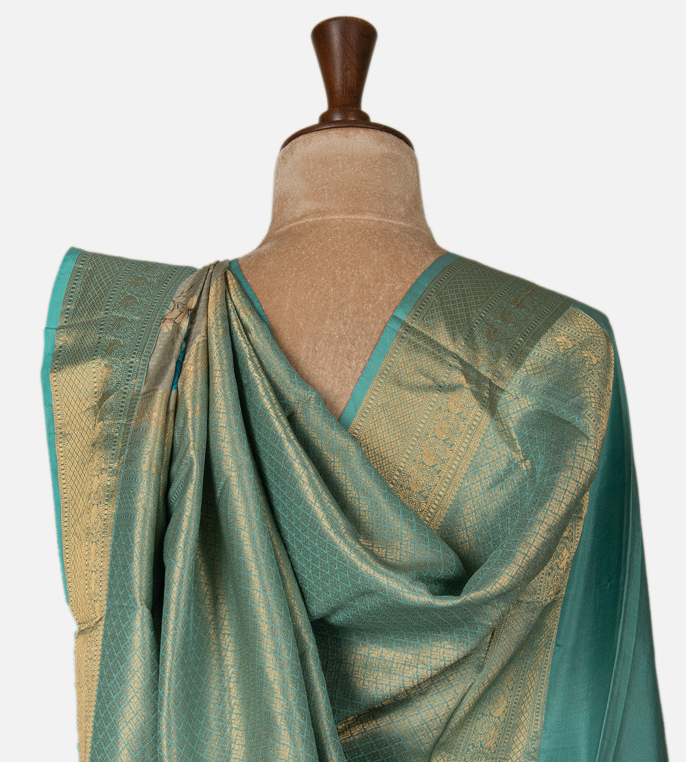 Muted Olive Green Soft Silk Saree