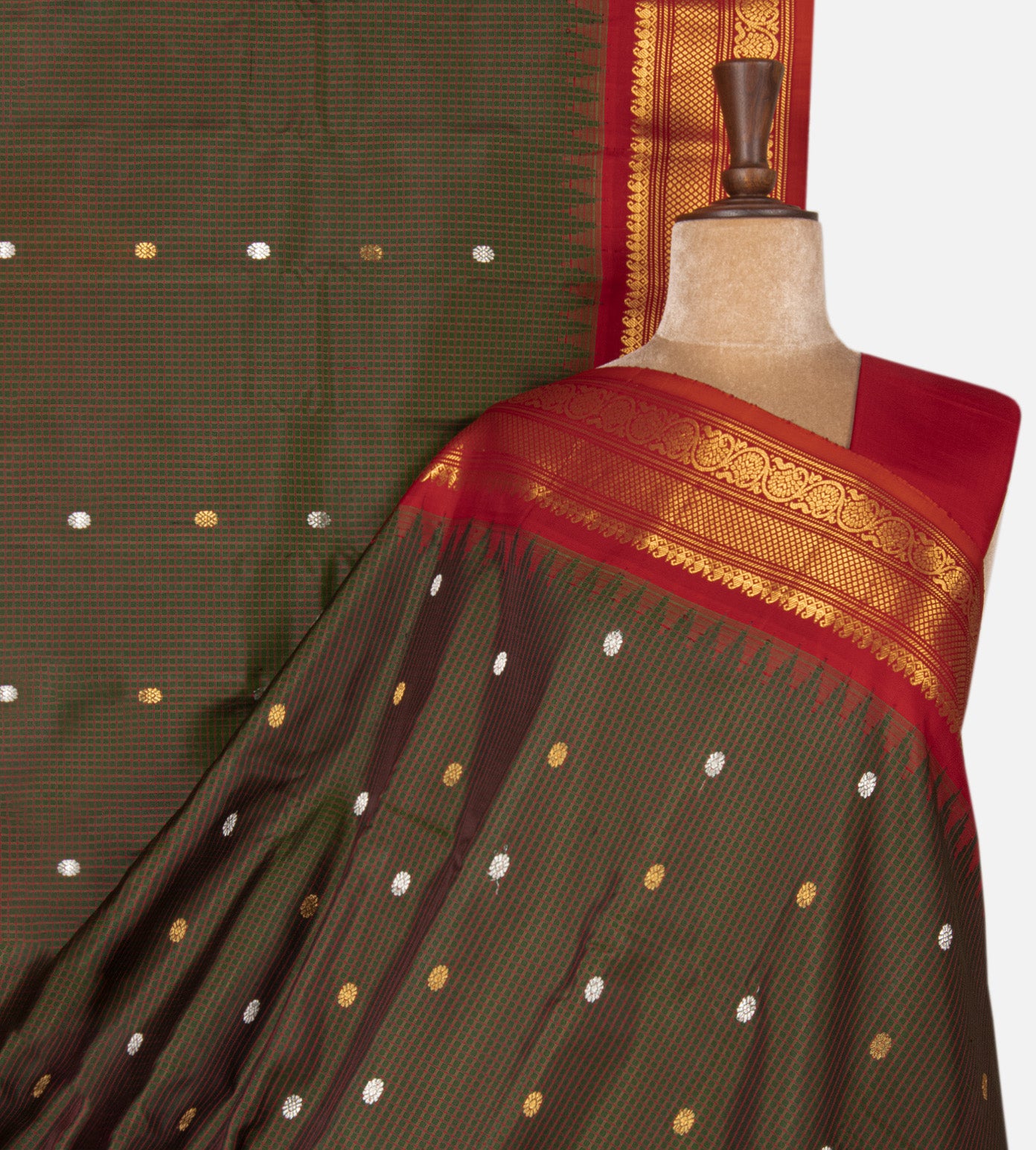 Green Gadwal Silk Saree
