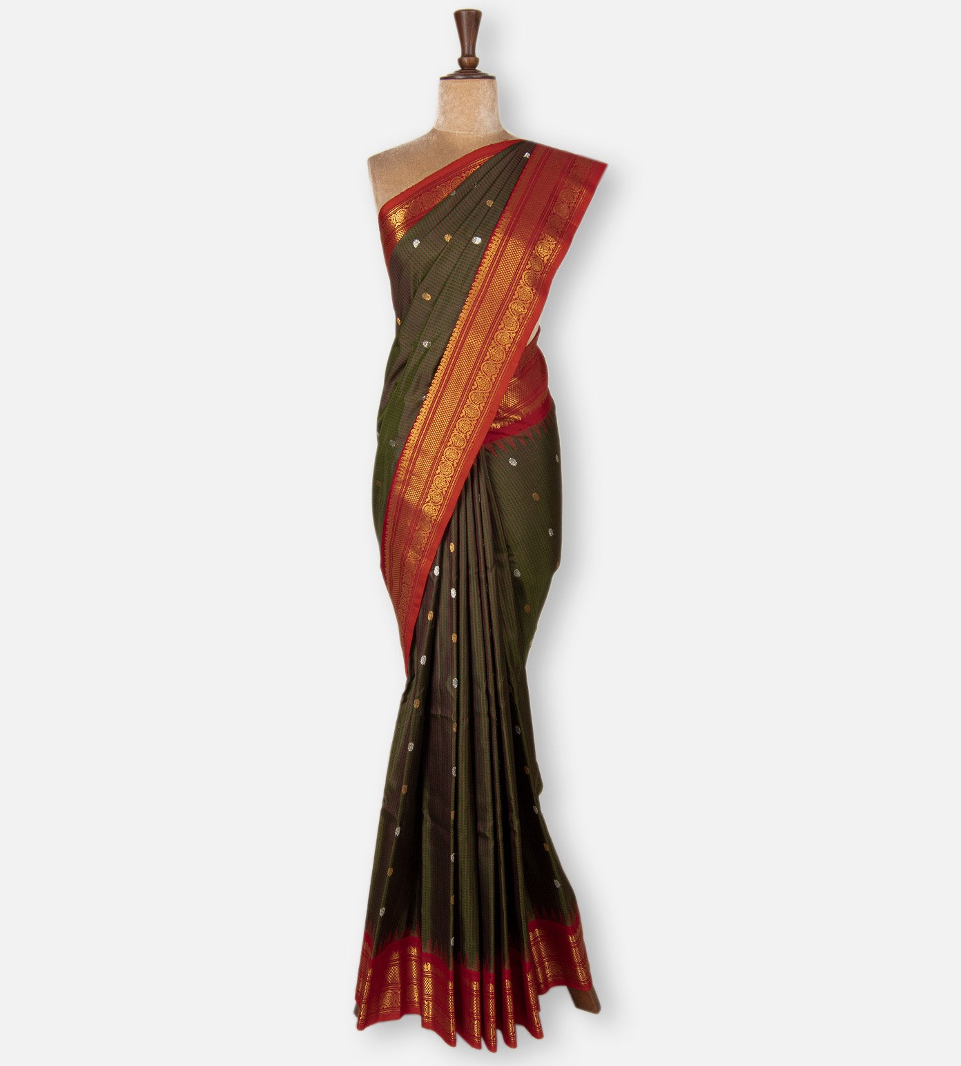 Green Gadwal Silk Saree